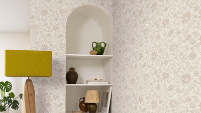 Wallpaper with country flowers in cream, RASCH, 1205243 AS Creation