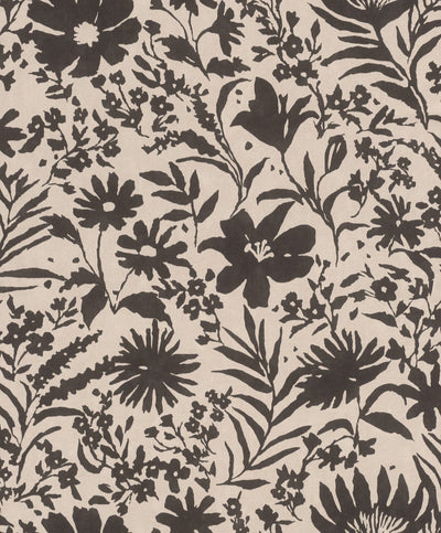 Wallpaper with country flowers, black and beige, RASCH, 1205302 AS Creation