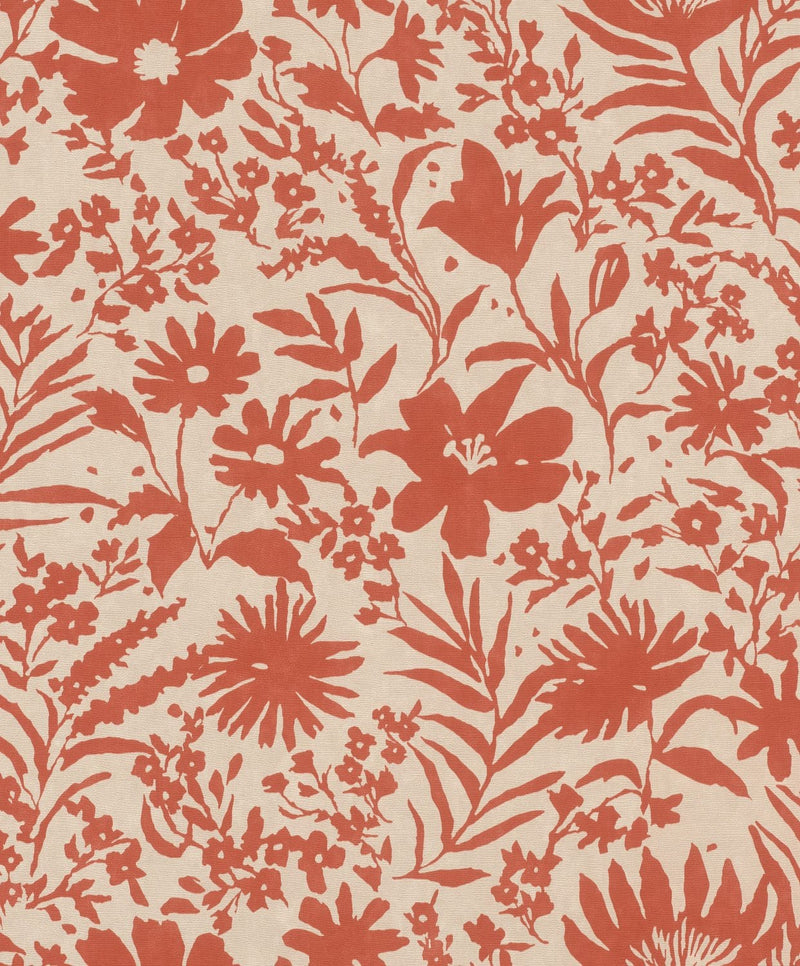 Wallpaper with country flowers, red and beige, RASCH, 1205273 AS Creation