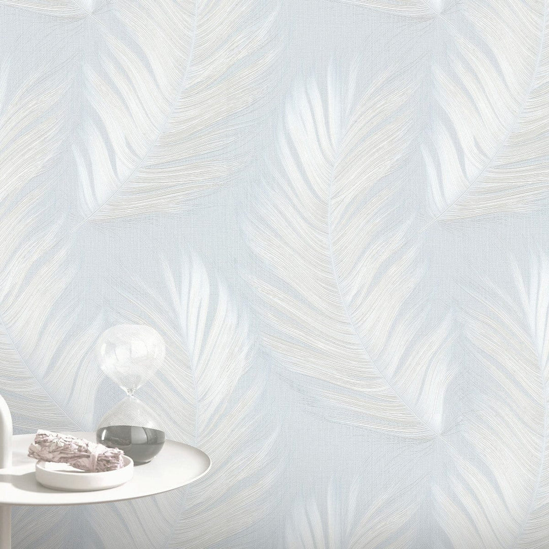 ERISMANN tapetes 4005773: Lielas lapas, zila/balta Erismann