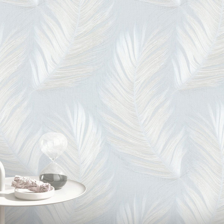 ERISMANN tapetes 4005773: Lielas lapas, zila/balta Erismann