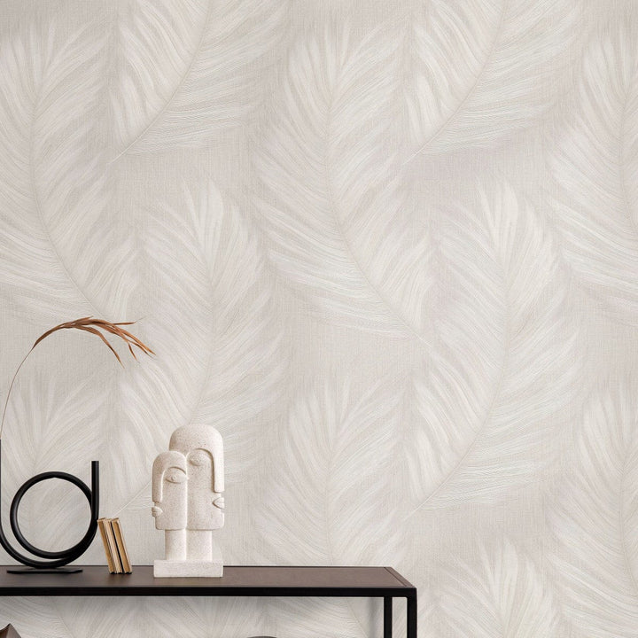 ERISMANN tapetes 4005765: Lielas lapas, taupe Erismann