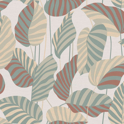 Wallpaper with large palm leaves in soft green, 1373435 AS Creation
