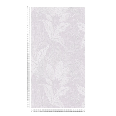 Large leaf pattern lightly textured wallpaper in light purple, 1406400 AS Creation