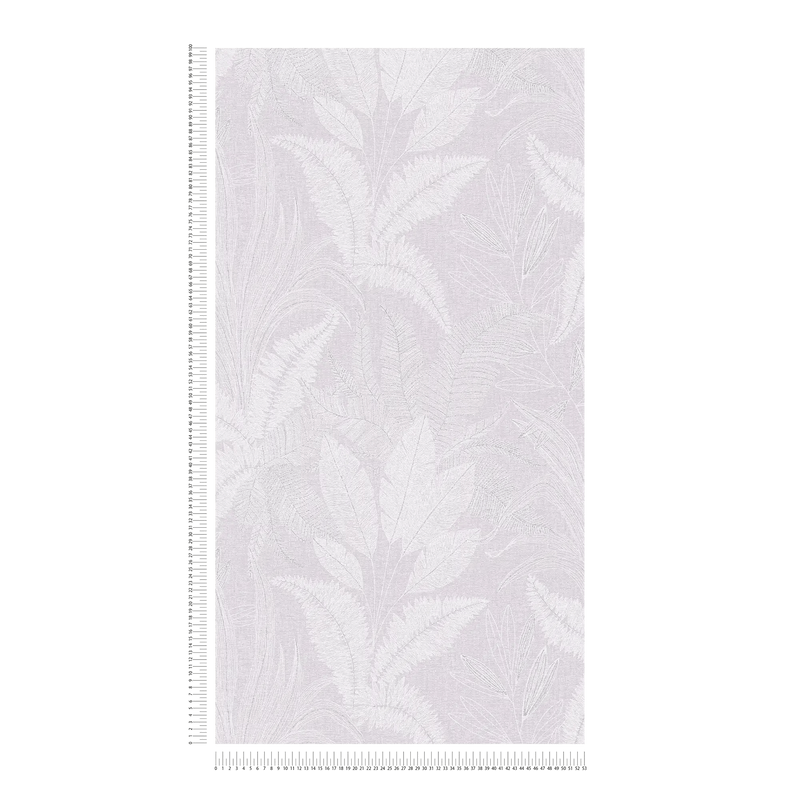 Large leaf pattern lightly textured wallpaper in light purple, 1406400 AS Creation