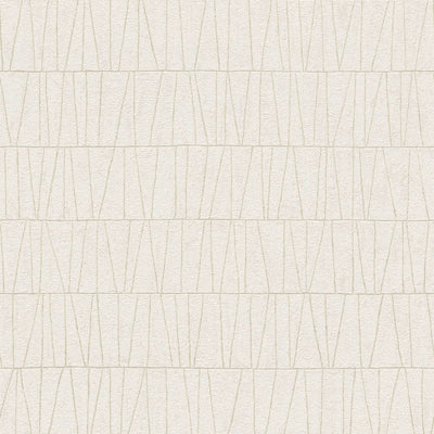 Wallpaper with linear pattern - white, gold, 1403466 AS Creation
