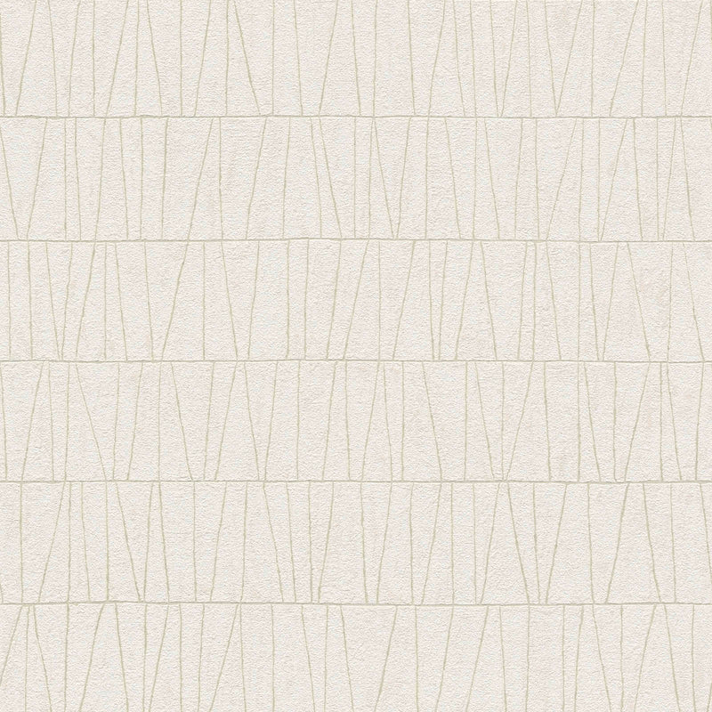 Wallpaper with linear pattern - white, gold, 1403466 AS Creation