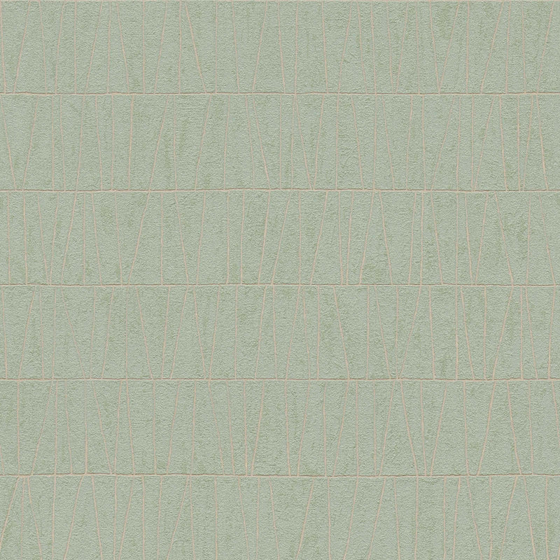 Joonte ja geomeetrilise mosaiigiga tapeet - roheline, kuldne, 1403465 AS Creation