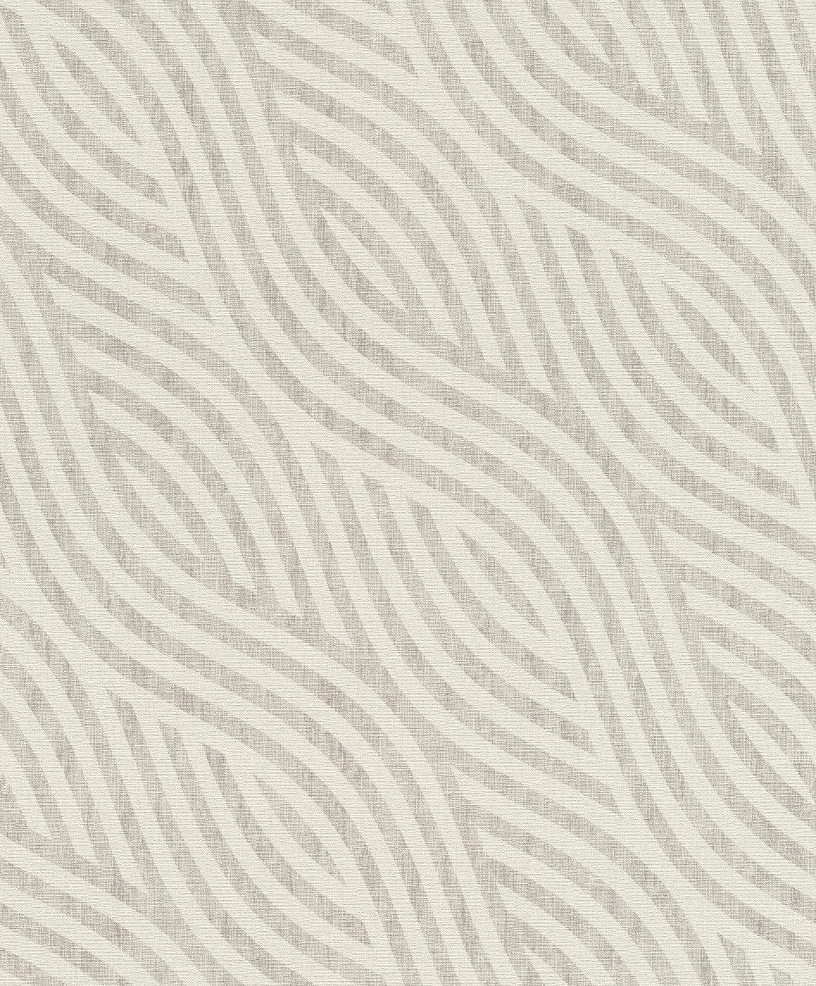 Tapetes ar līnijām un tekstila faktūru, bēša un pelēka - RASCH 2540015 RASCH