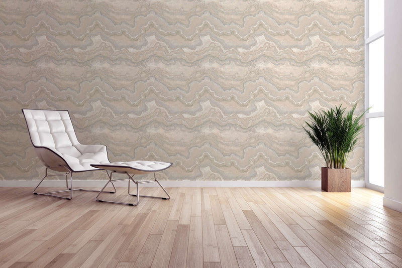 Wallpaper with marble pattern - beige, 1406464 AS Creation