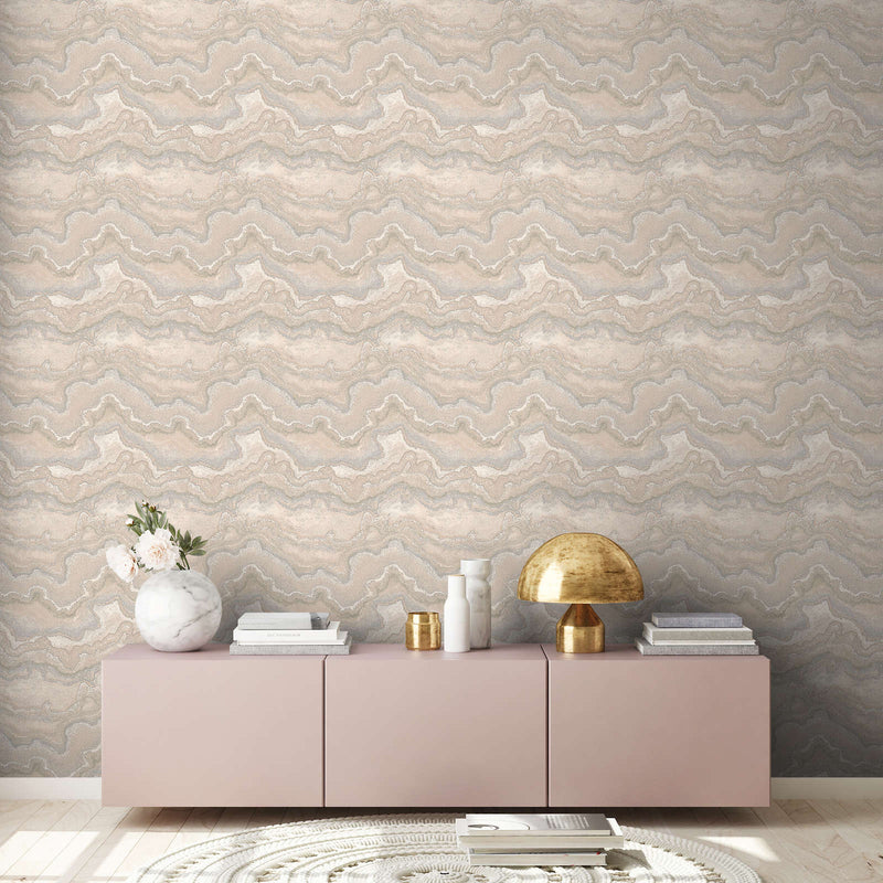 Wallpaper with marble pattern - beige, 1406464 AS Creation
