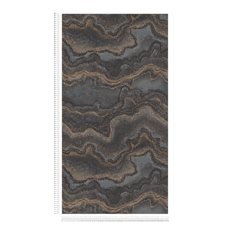 Wallpaper with marble pattern - black and gold, 1406462 AS Creation