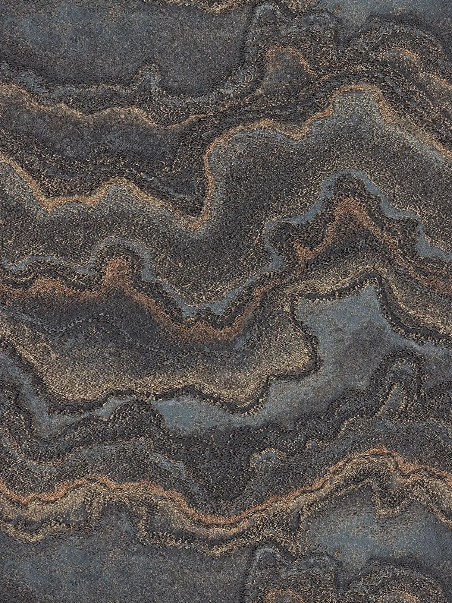 Elegantas tapetes ar marmora rakstu - melnā un zelta krāsā, 1406462 AS Creation