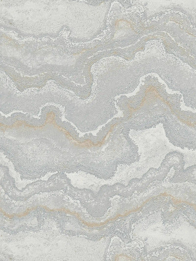 Wallpaper with marble pattern - grey and gold, 1406463 AS Creation