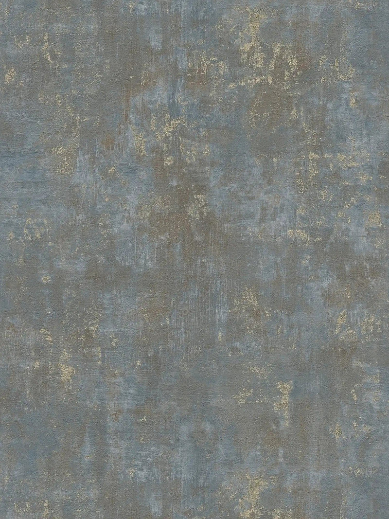 Wallpaper with metal accents - brown, blue, gold, 1406635 AS Creation