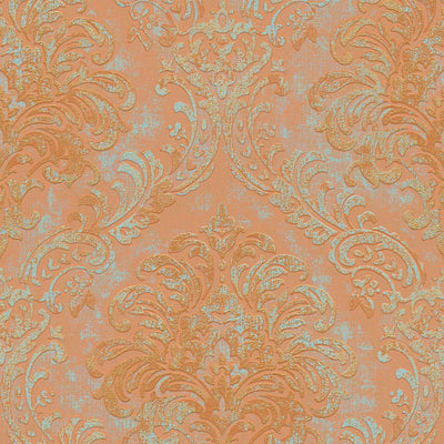 Wallpaper with metallic look and ornament - brown and gold, 1373721 AS Creation