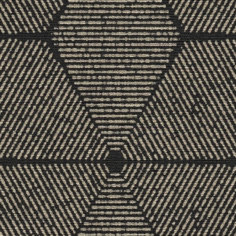 Tapetes viesistabai ar nedaudz spīdīgu rakstu, melna, zelta, 1373400 AS Creation