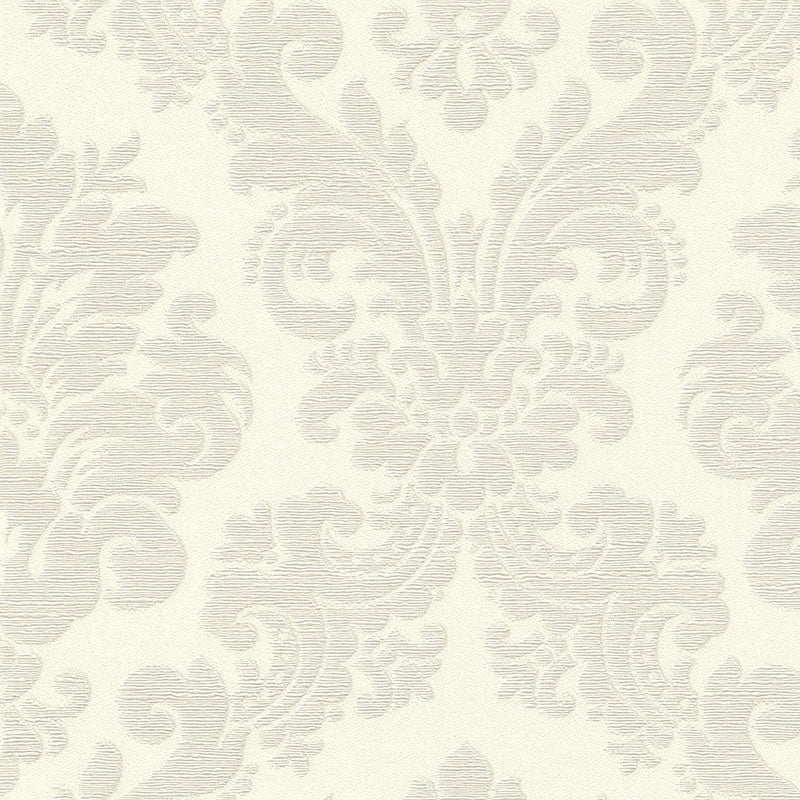 Tapetes ar ornamentu baroka stilā, baltā krāsā, RASCH, 2132227 AS Creation