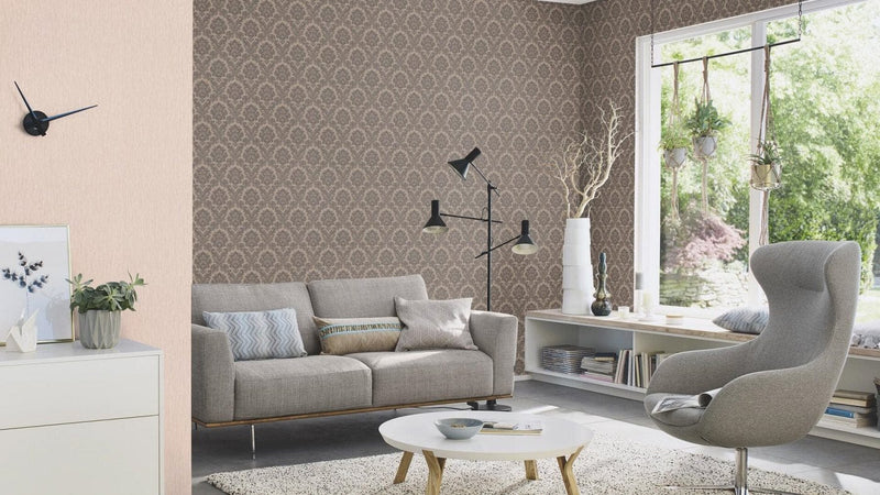 Baroque wallpaper: grey, brown, RASCH, 2132275 RASCH