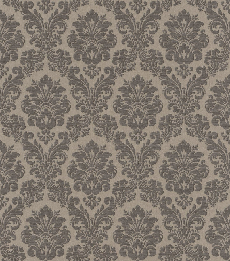 Baroque wallpaper: grey, brown, RASCH, 2132275 RASCH