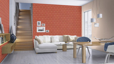 Baroque wallpaper: red, beige, gold, RASCH, 2132254 AS Creation