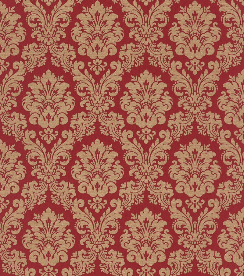 Baroko tapetai: raudona, smėlio, aukso, RASCH, 2132254 AS Creation