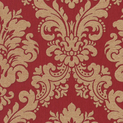 Baroko tapetai: raudona, smėlio, aukso, RASCH, 2132254 AS Creation