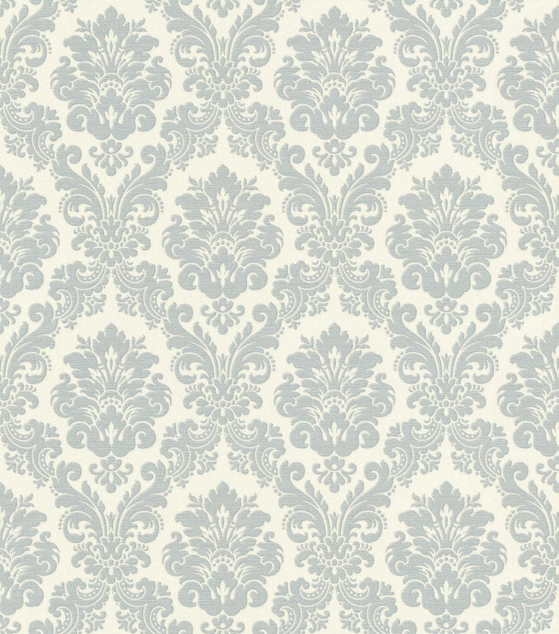 Baroque wallpaper: blue, white, RASCH, 2132245 AS Creation