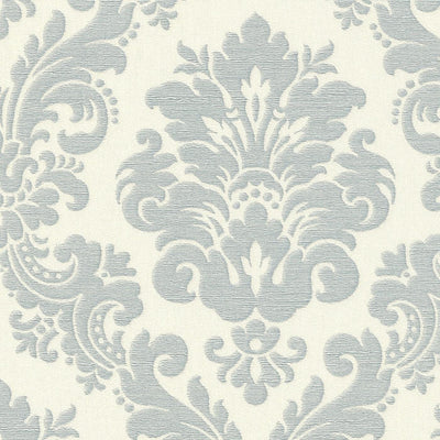 Baroque wallpaper: blue, white, RASCH, 2132245 AS Creation