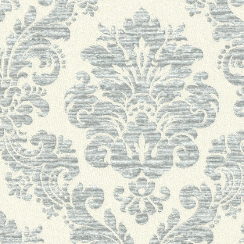 Tapetes ar ornamentu baroka stilā: zila, balta, RASCH, 2132245 AS Creation