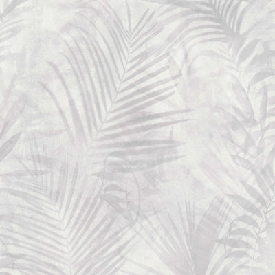 Wallpaper with palm leaves in light grey, matt, 1332543 AS Creation