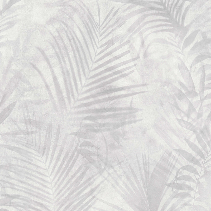 Wallpaper with palm leaves in light grey, matt, 1332543 AS Creation