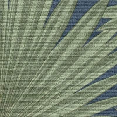 Wallpaper with palm leaves on green background, 1373371 AS Creation