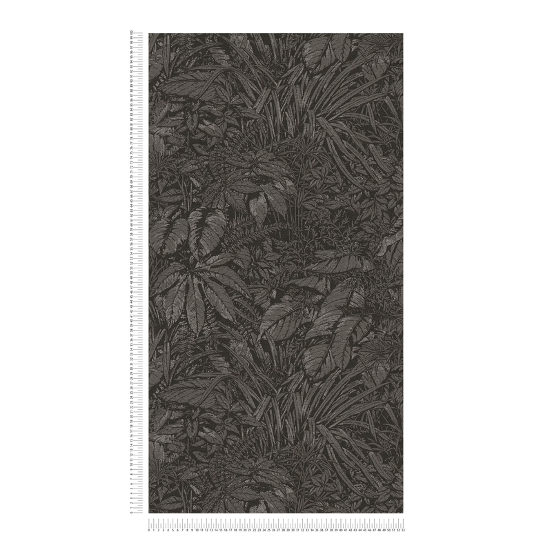 Wallpaper with palm leaf pattern in black, 1404526 AS Creation