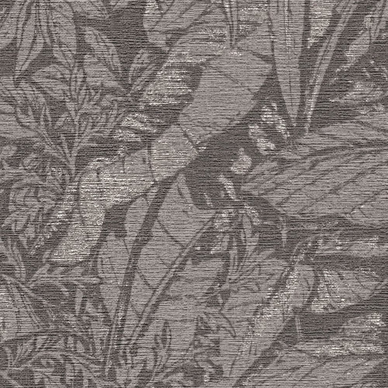 Wallpaper with palm leaf pattern in dark shades, 1404527 AS Creation