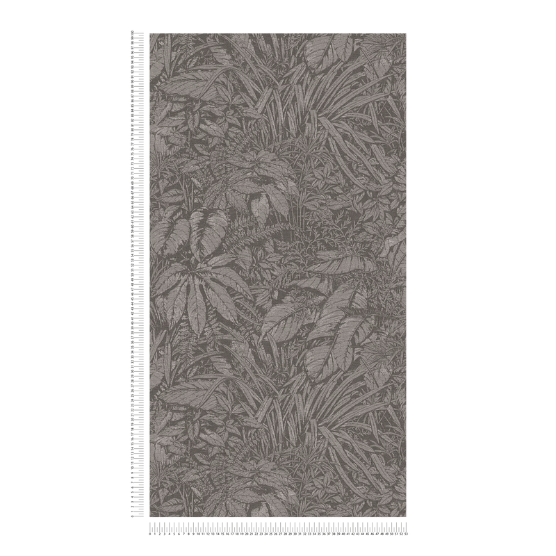 Wallpaper with palm leaf pattern in dark shades, 1404527 AS Creation