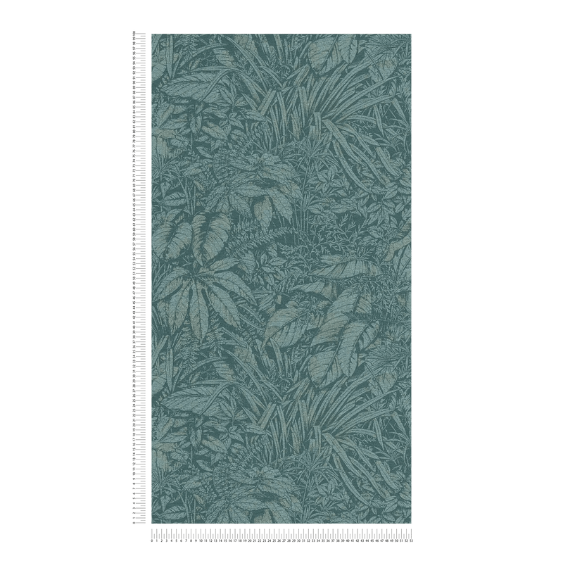 Wallpaper with palm leaf pattern in blue, 1404523 AS Creation