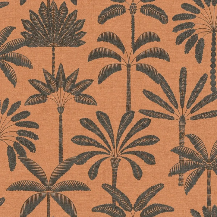 Bēšas/Oranžas Palmu Lapu Tapetes (3012121) AS Creation