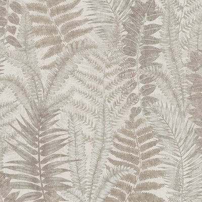 Wallpaper with fern leaves, matt: beige, taupe, cream, 1400403 AS Creation