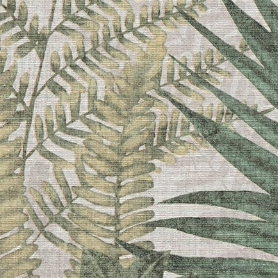 Wallpaper with fern leaves, matt: beige, blue, 1400402 AS Creation