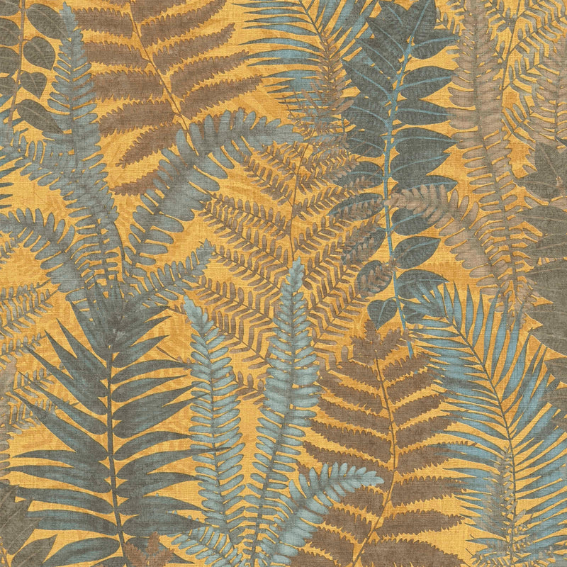 Wallpaper with fern leaves, matt: yellow, green, 1400400 AS Creation