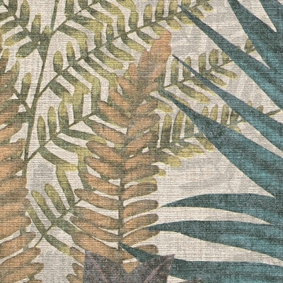 Обои с листьями папоротника, слегка текстурированные, матовые - разноцветные, 1400377 AS Creation