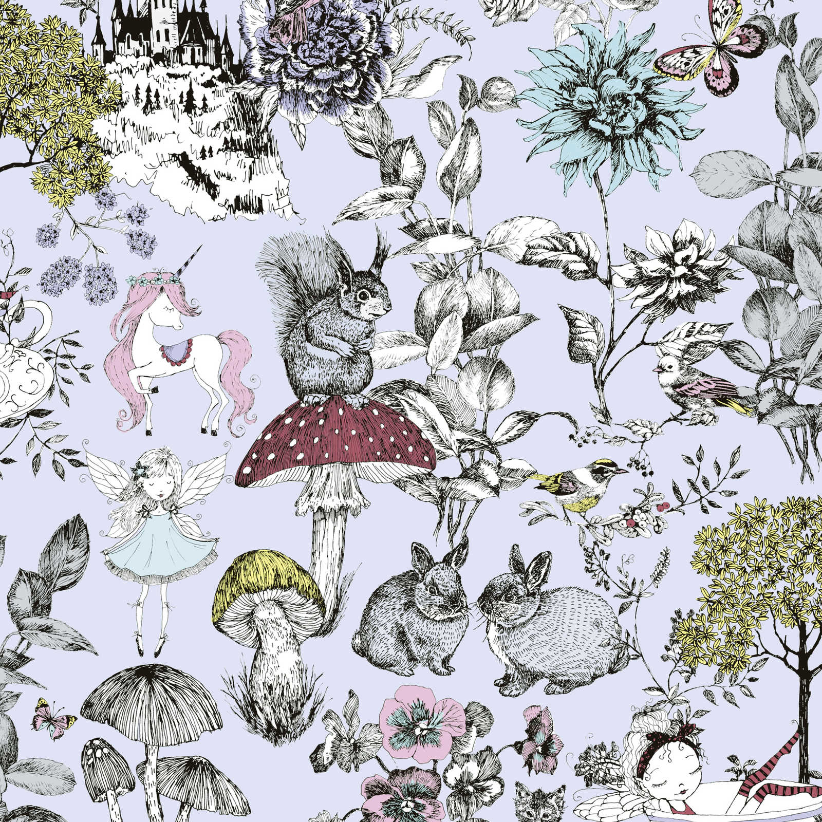 Tapetes ar pasakas motīvu pelēkos toņos, 381202, Bez PVC 🌿 AS Creation