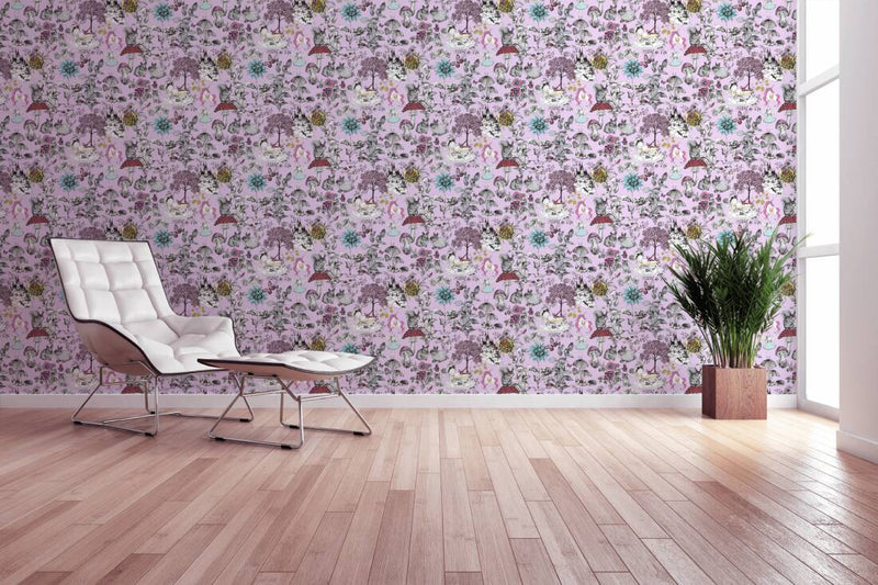 Fairy tale wallpaper in pink 1350423 Without PVC AS Creation