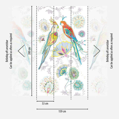 Обои с изображением птиц и цветов, 1367767, 1.59 м x 2.80 м (Рисунок) AS Creation
