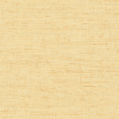 Tapetes ar rafijas rakstu un auduma izskatu dzeltenā krāsā, 1360372 AS Creation