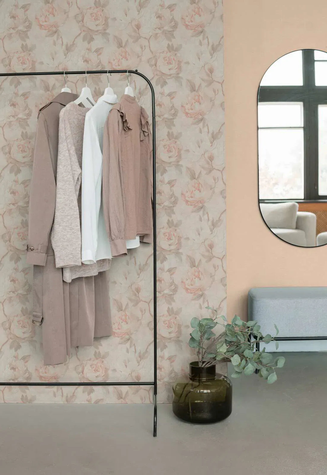 Tapetes ar romantiskiem ziediem - krēmkrāsa, roza, 3012170 AS Creation