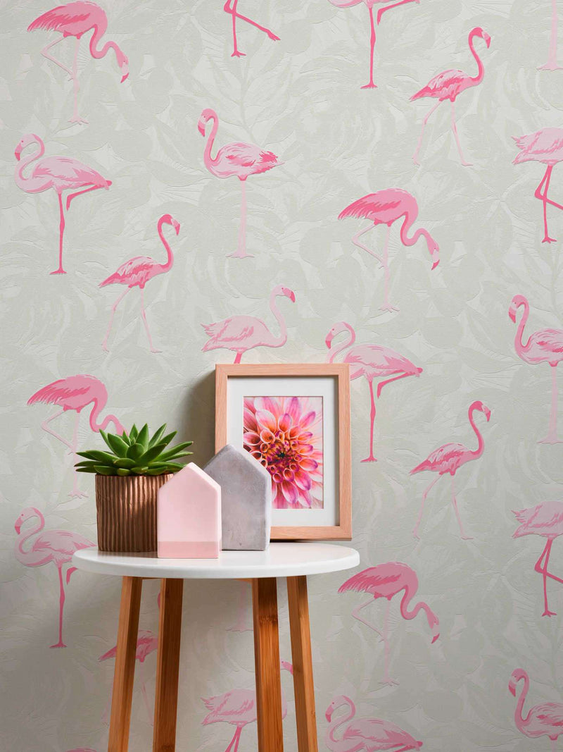 Tapetes ar rozā flamingo 359801 AS Creation