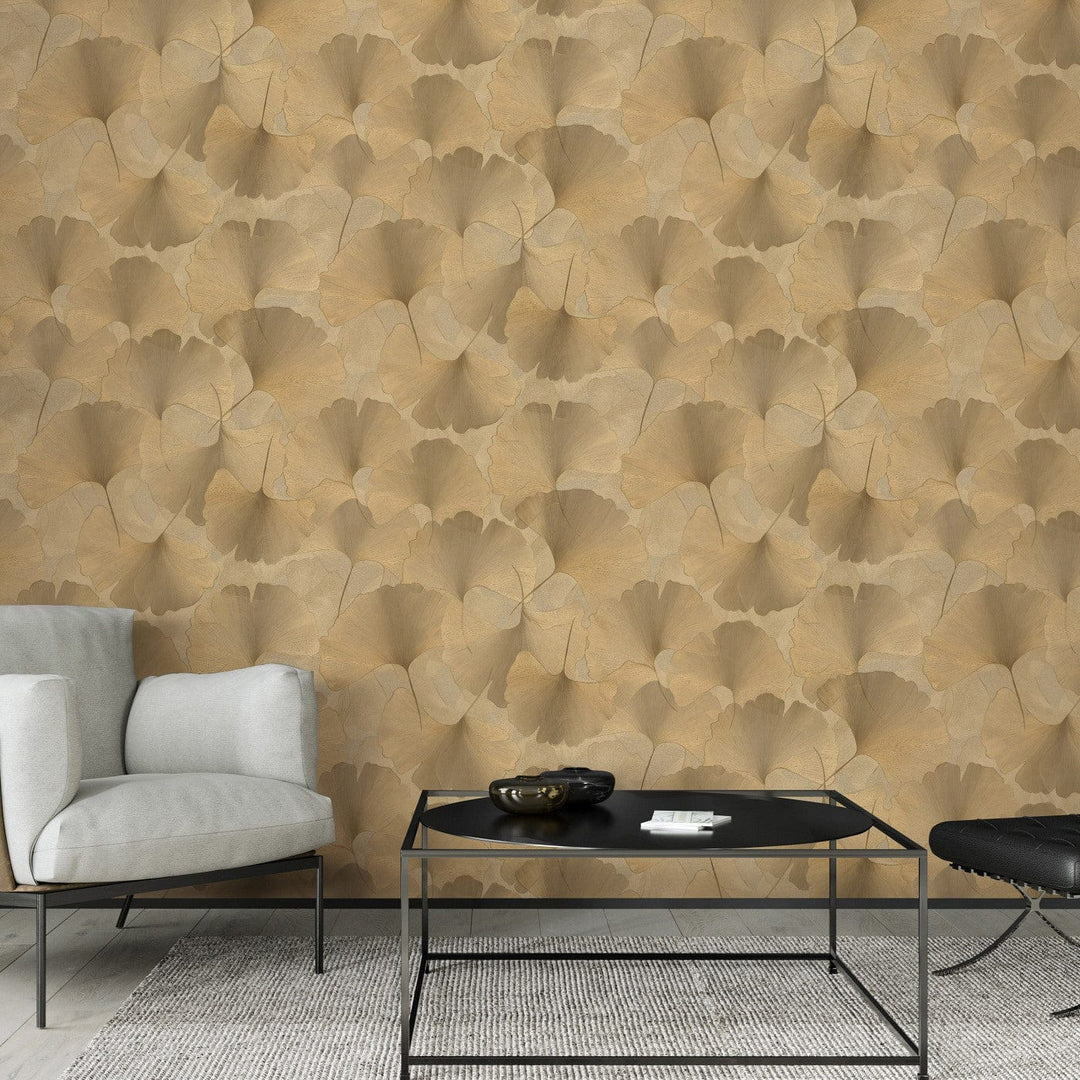 ERISMANN tapetes 3774766: Ginkgo lapas, zelta Erismann