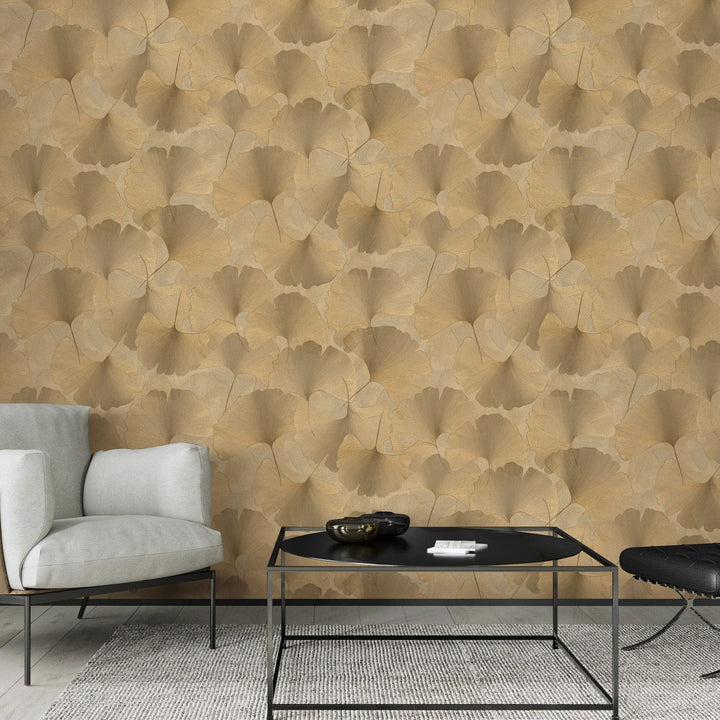 ERISMANN tapetes 3774766: Ginkgo lapas, zelta Erismann